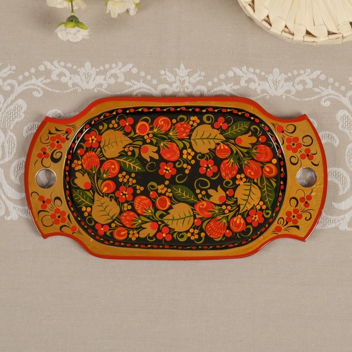 Сухарница "Закруглённая", хохлома