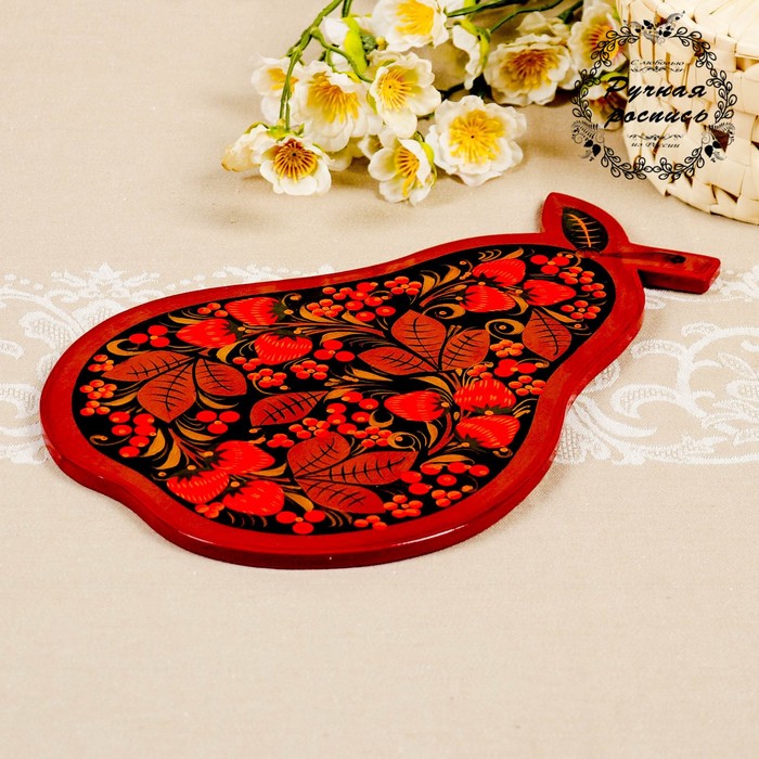 Доска разделочная "Груша", декоративная, хохлома