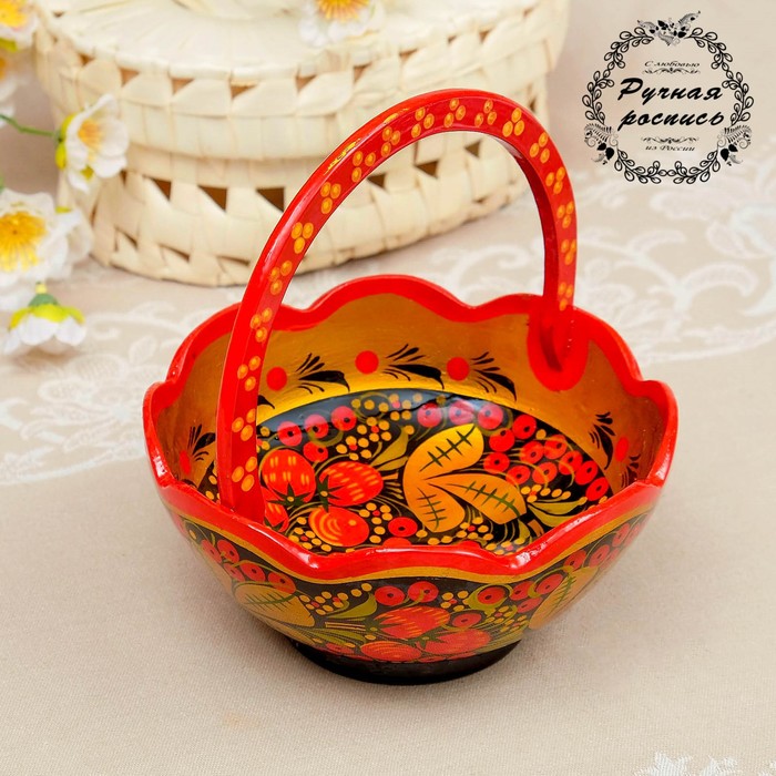 Корзинка №3, хохлома