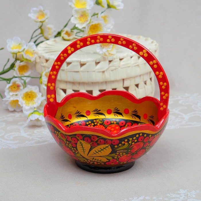 Корзинка №3, хохлома