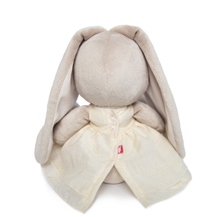 Мягкая игрушка "Зайка Ми" в жёлтом платье и совёнком на ушке, 18 см