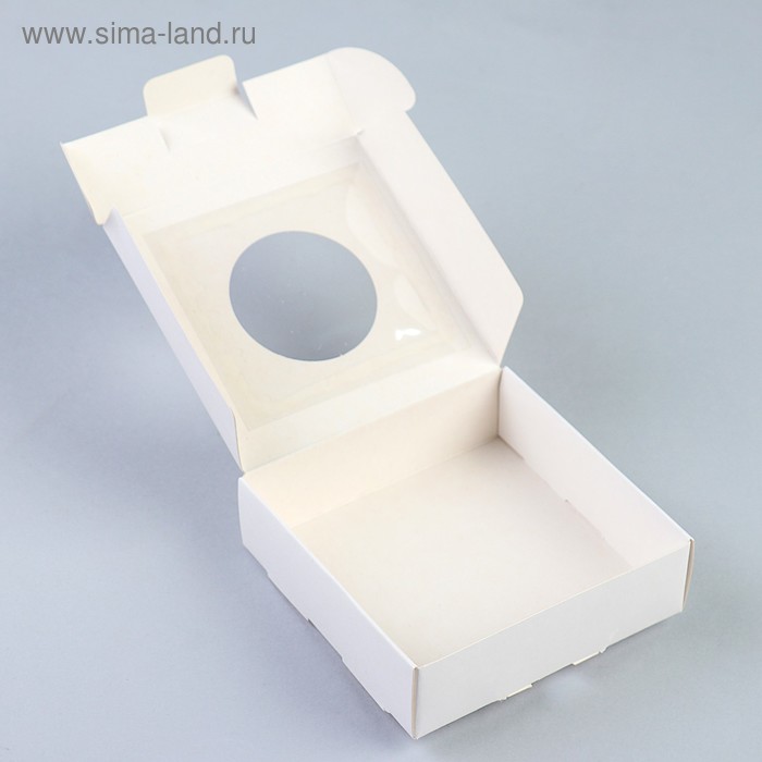 

Коробка для печенья, с окном, белая, 10 х 10 х 3 см