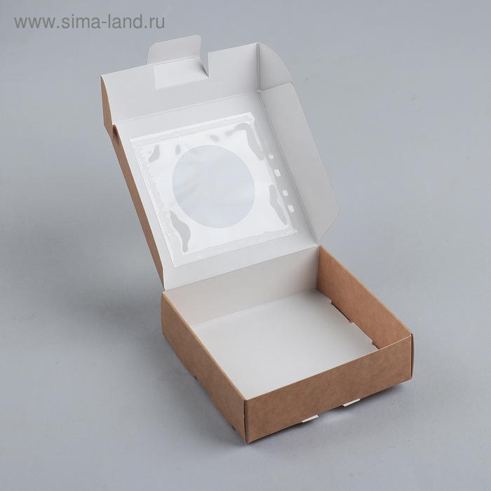 

Коробка для печенья, с окном, крафт, 10 х 10 х 3 см