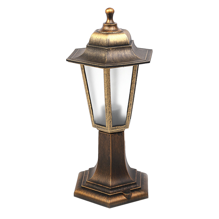 Светильник ITALMAC Nobile, шестигранный, Е27, 60 Вт, IP44, состаренная бронза, столбик