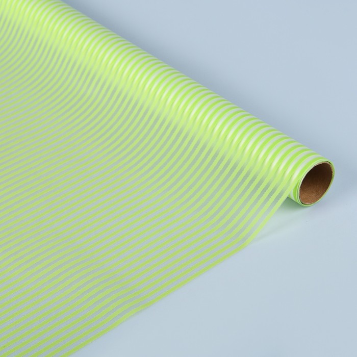 Пленка для цветов "Полосы", салатовая, 60 см х 5 м
