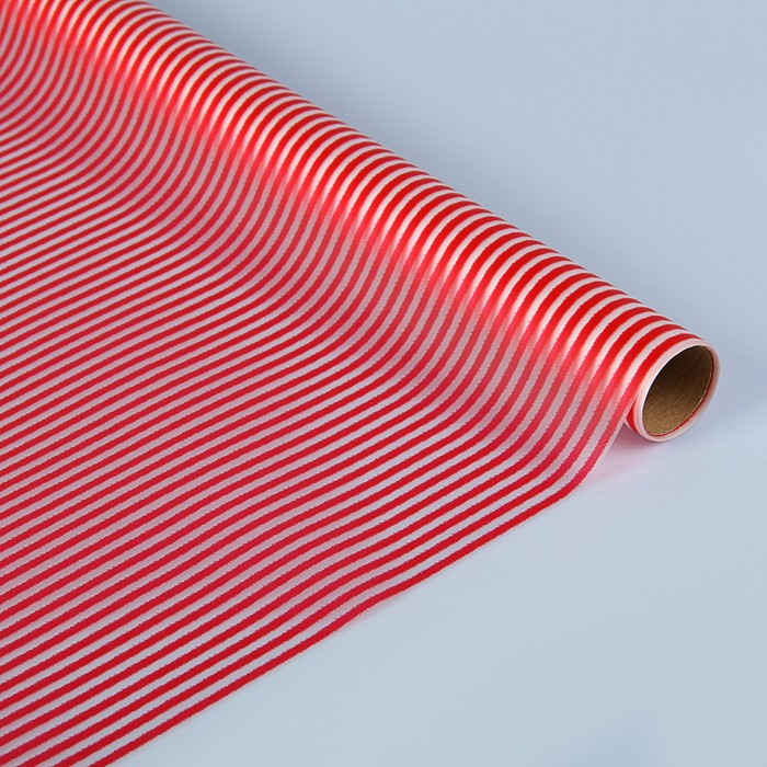 Пленка для цветов "Полосы", красная, 60 см х 5 м