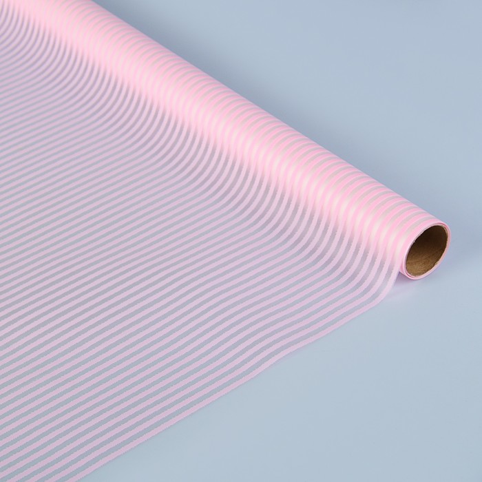 Пленка для цветов "Полосы", светло-розовая, 60 см х 5 м