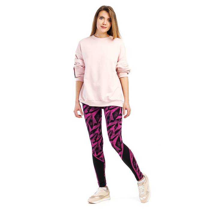 Легинсы женские спортивные 763-3 цвет розовый, р-р 46-48, рост 170