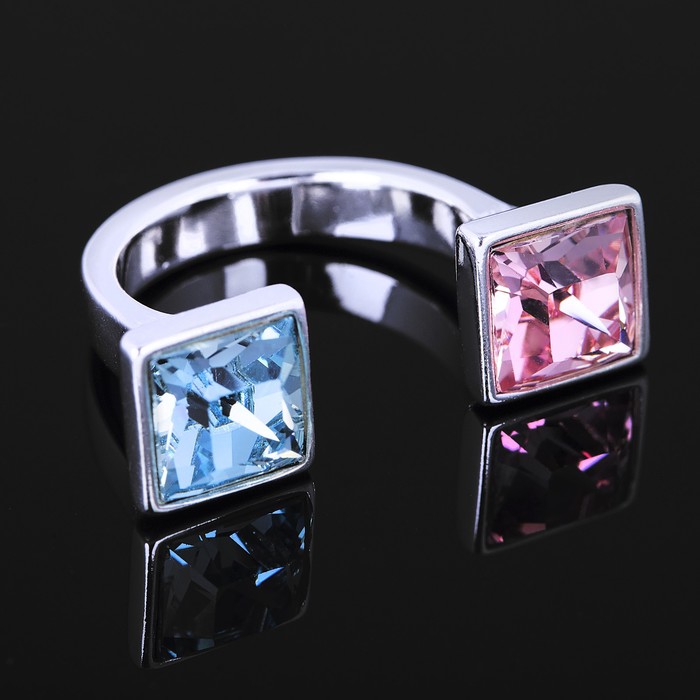 Кольцо "Ингода", безразмерное, цвет синий в серебре