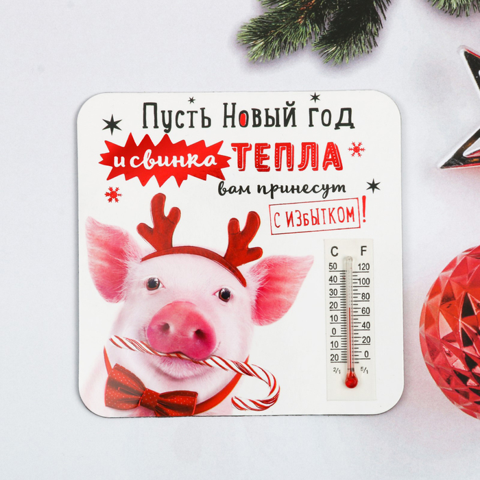 Магнит с термометром "Тепла с избытком"