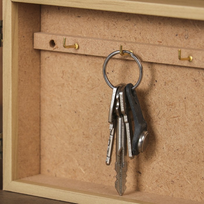 Ключница на холсте Элегант "Вечер на Волге" 24х14х5 см