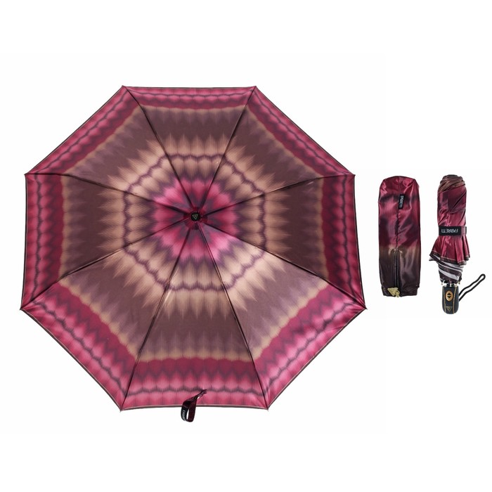 Зонт автоматический "Абстракция", R=52см, цвет розовый/бордовый