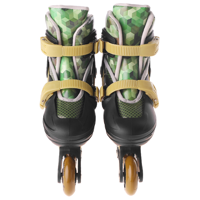 Набор Ролики раздвижные + Защита, колеса PVC 64 мм, пластиковая рама, militree/black р.30-33 29281