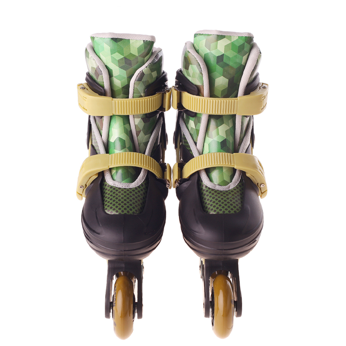 Набор Ролики раздвижные + Защита, колеса PVC 64 мм, пластиковая рама, militree/black р.34-37 29281