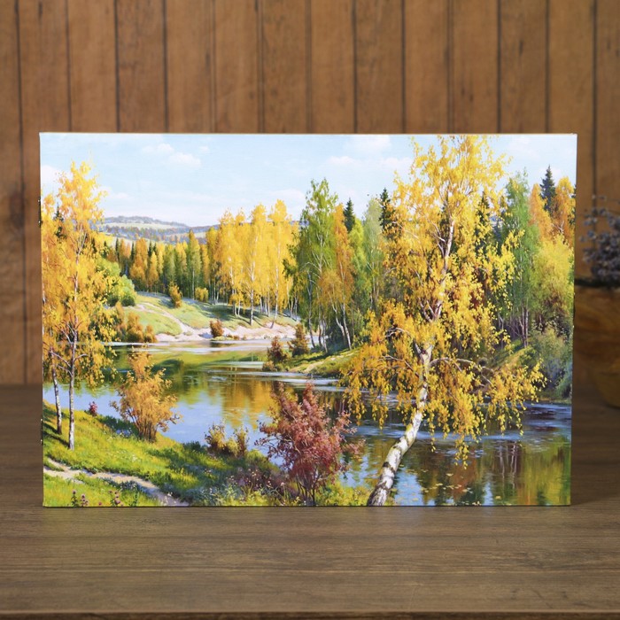 Ключница на холсте Элегант "Золотая осень" 34х24х6 см