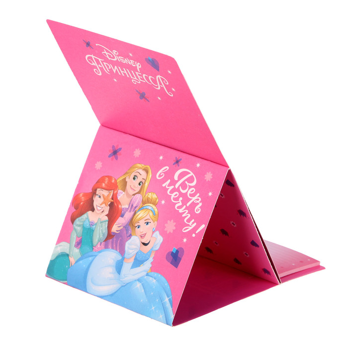 Ручка пластиковая на открытке с бумажным блоком "Самая милая принцесса", Принцессы