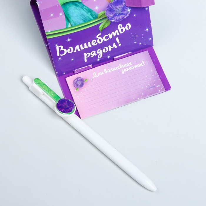 Ручка пластиковая на открытке с бумажным блоком "Самая красивая", Феи