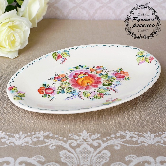 Бутербродница «Хлеб батюшка», цветы, 25,5×19×3,5 см, 1 сорт