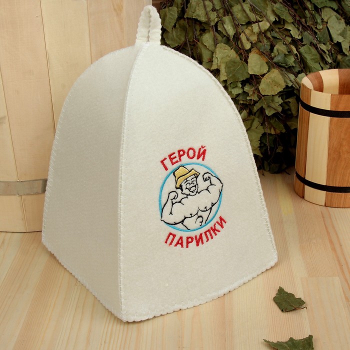 Набор для бани в косметичке "Герой парилки" шапка, шампунь