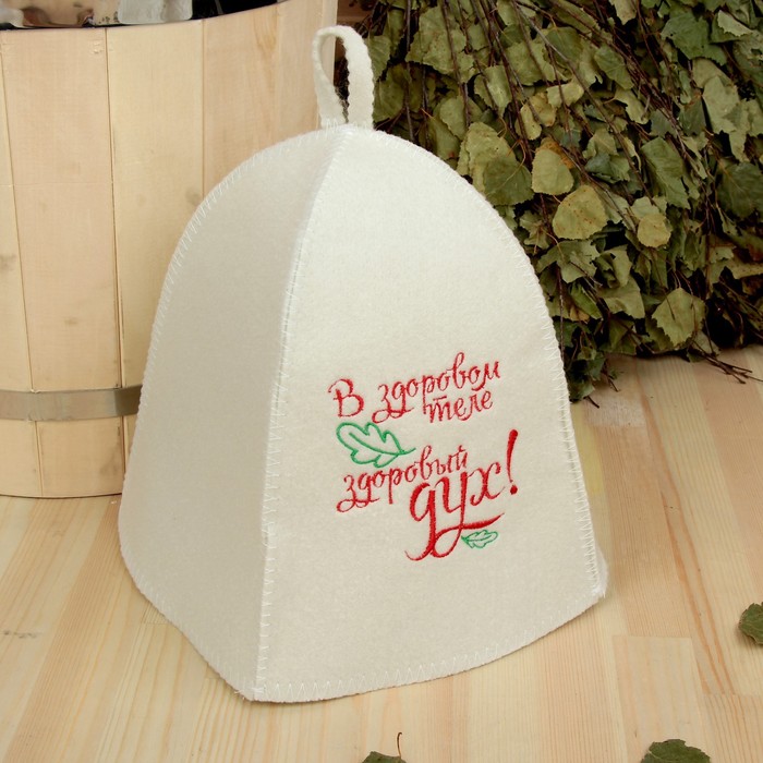 Набор для бани в косметичке "Здоровый дух" шапка, шампунь