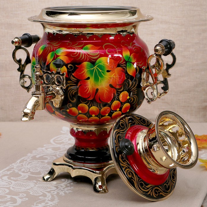 Самовар «Осень», овал, 3 л, электрический