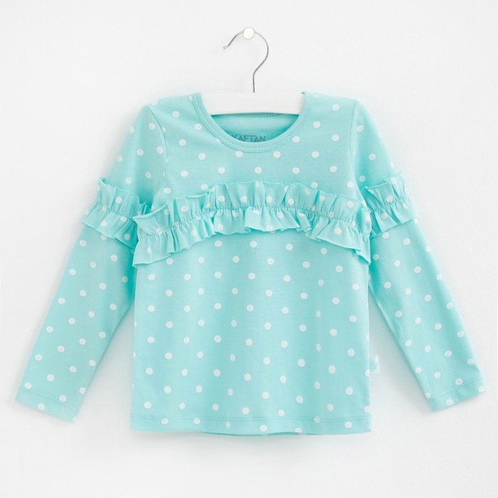 Футболка с дл. рукавом, бирюзовая, р-р 30 (98-104см) 3-4г., 100% хлопок