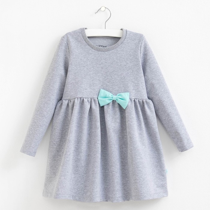 Платье, серое, р-р 32 (110-116см) 5-6л., 95% хл., 5% эл.