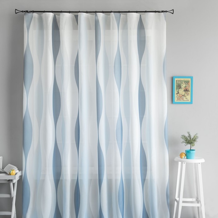 Портьера «Эдлиб», размер 300х290 см-1 шт, цвет голубой