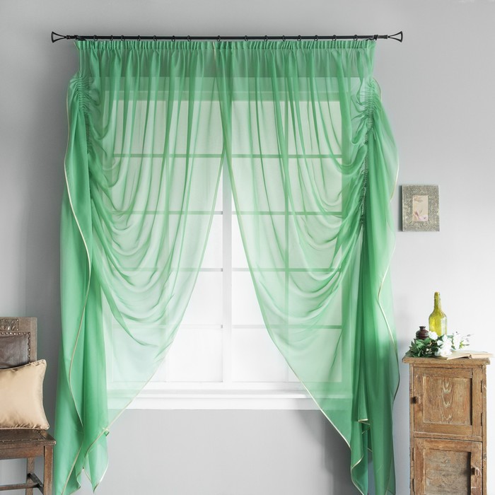 Портьера «Трэйси», размер 400х270 см-1 шт, цвет зелёный