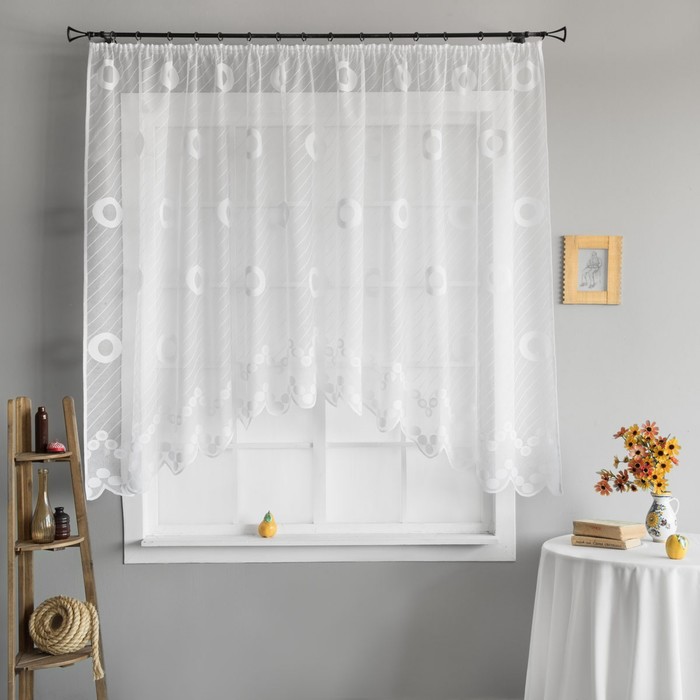 Портьера «Торстен», размер 300х165 см-1 шт, цвет белый