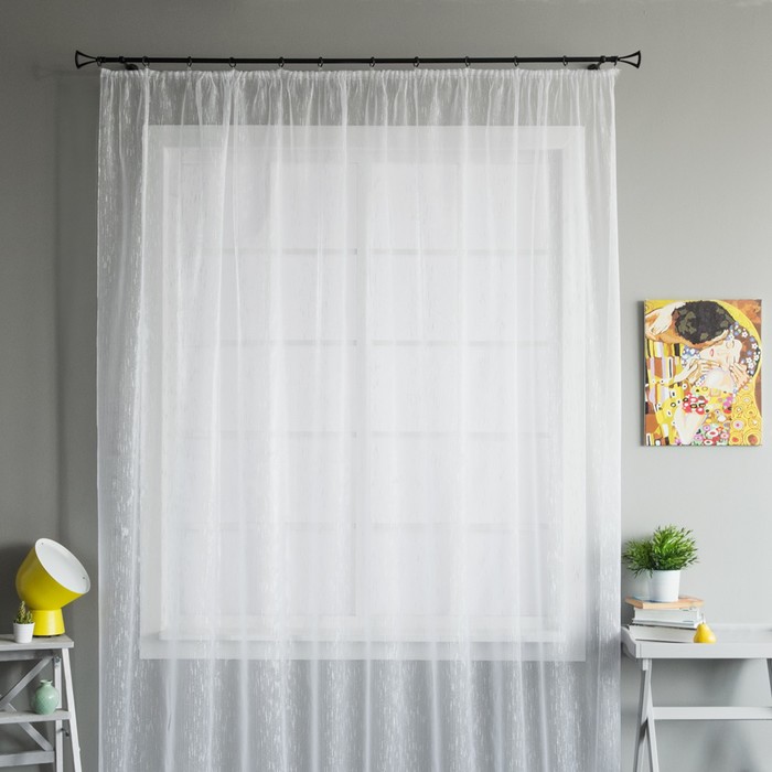 Портьера «Рэйн», размер 500х275 см-1 шт, цвет белый