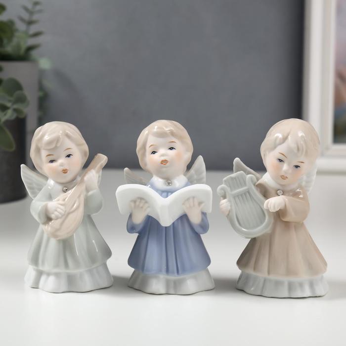 цена Сувенир керамика Ангелы набор 3 шт 10х5х5 см