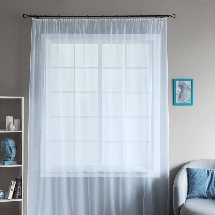 Портьера «Даймонд», размер 460х275 см-1 шт, цвет голубой