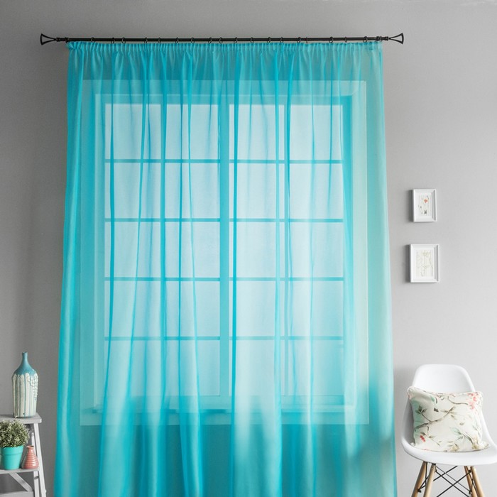 Портьера «Бикки», размер 500х280 см-1 шт, цвет голубой