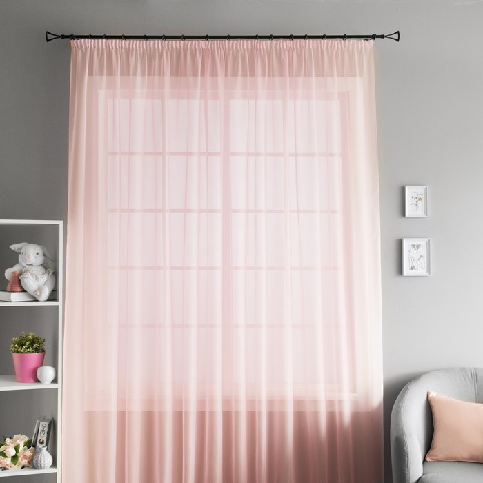 Портьера «Бикки», размер 300х280 см-1 шт, цвет розовый