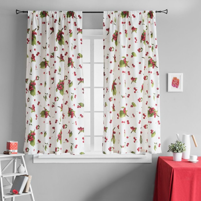 Комплект штор «Черри», размер 130х180 см-2 шт, мульти