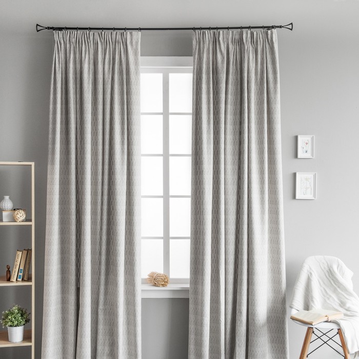 Комплект штор «Хьюстон», размер 200х270 см-2 шт, цвет серый