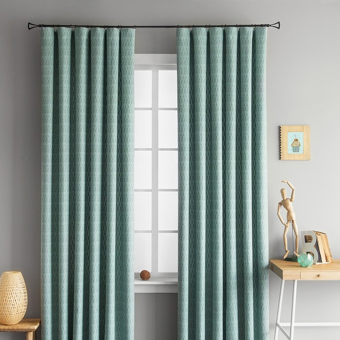 Комплект штор «Хьюстон», размер 180х270 см-2 шт, цвет бирюзовый