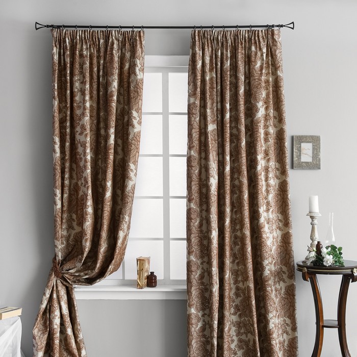 Комплект штор «Трест», размер 230х290 см-2 шт, цвет коричневый