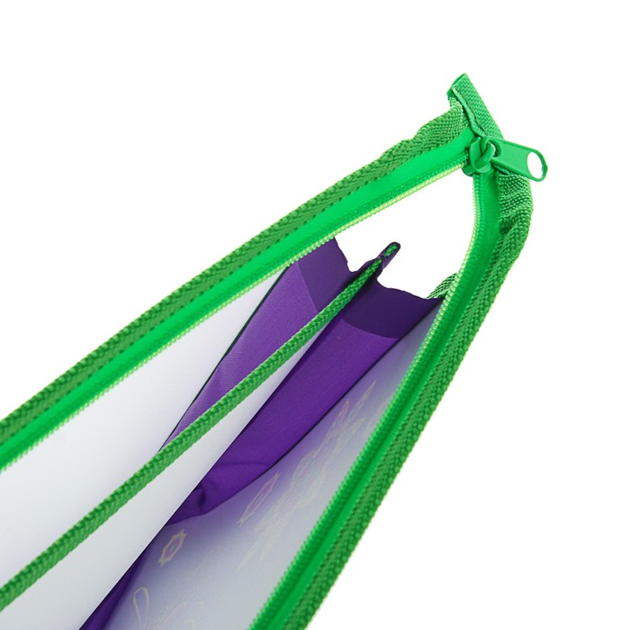 Папка д/тетрадей А4 2 отд. молния сверху пластик дев, Hatber "Перо Жар-птицы" AMc_24049