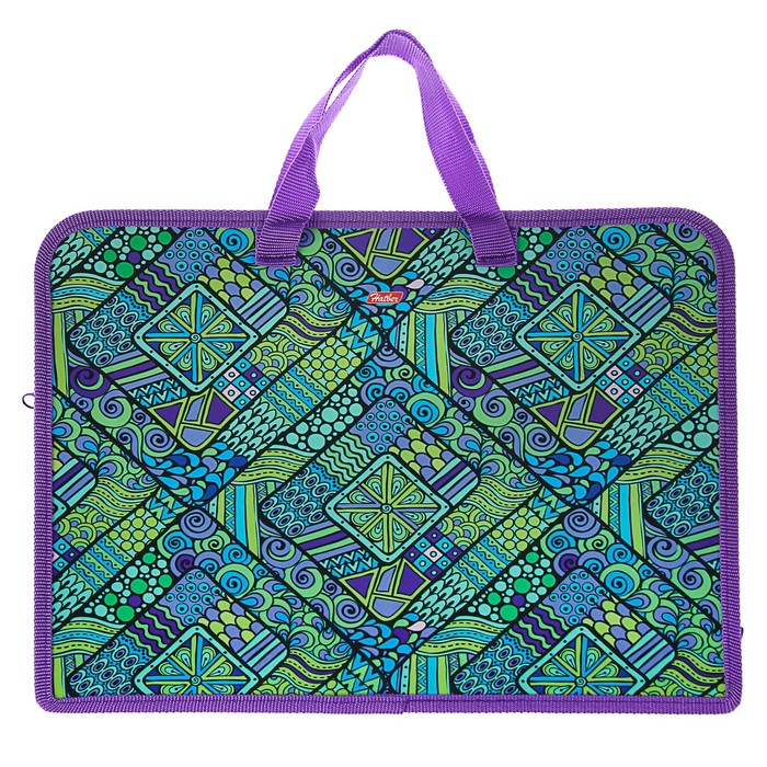 Папка с ручками пластик А4 45мм 340*245 дев, Hatber &quot;Волшебный мир узоров&quot; Amn_24081