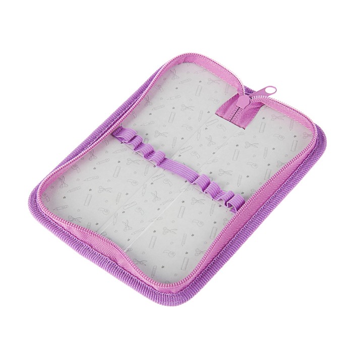 Пенал 1 секция 60 х 190 ткань Hatber для девочки «Орнамент» NPn_29035