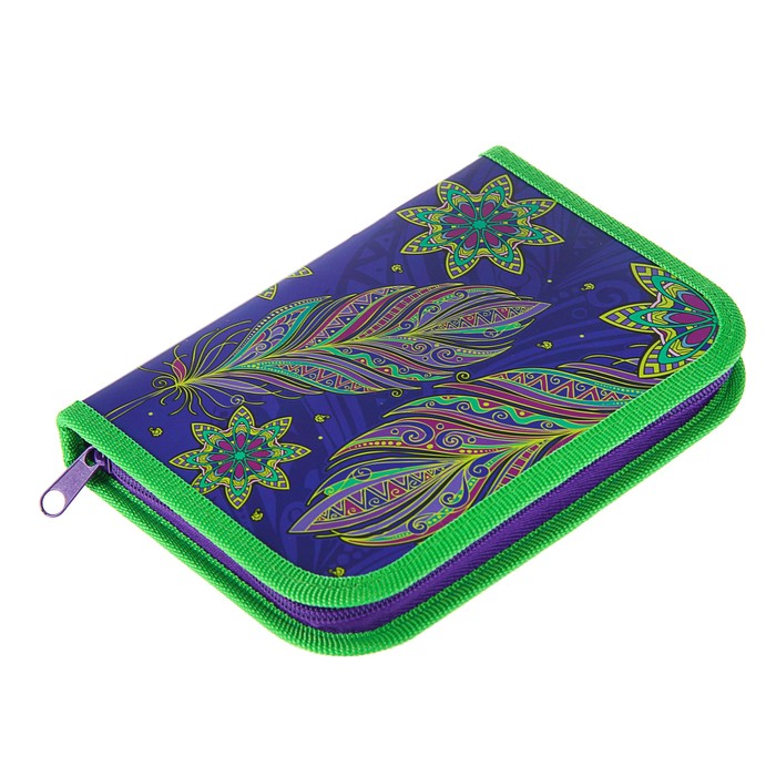 Пенал 1 секция 130*190 ткань Hatber дев "Перо Жар-птицы" NPn_27065