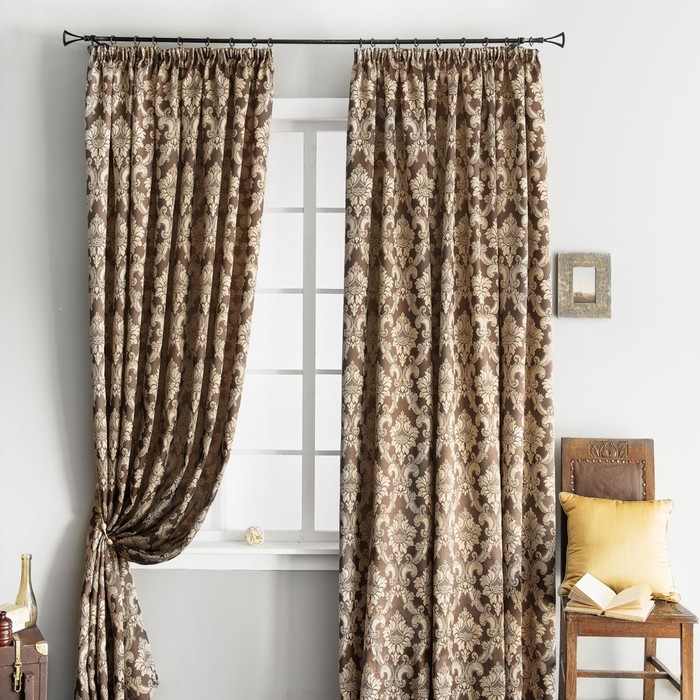 Комплект штор «Рапсодия», размер 225х280 см-2 шт, цвет коричневый