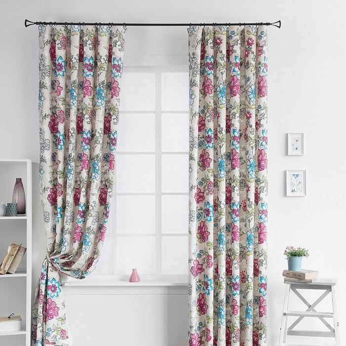 Комплект штор «Пайпер», размер 165х280 см-2 шт, цвет бирюзовый