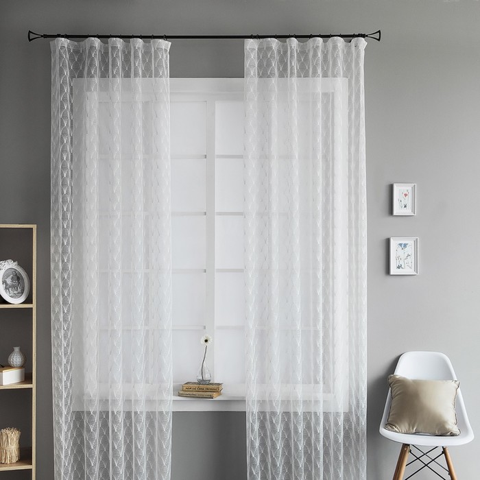 Комплект штор «Нуво», размер 145х280 см-2 шт, цвет белый