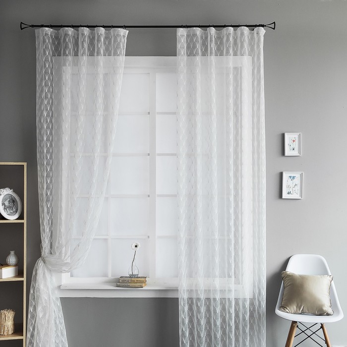 Комплект штор «Нуво», размер 145х280 см-2 шт, цвет белый