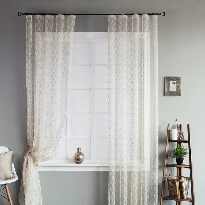 Комплект штор «Нуво», размер 145х280 см-2 шт, цвет бежевый