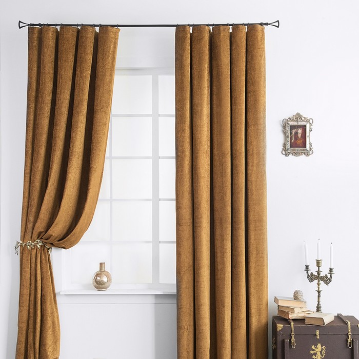 Комплект штор «Нобу», размер 195х270 см-2 шт, цвет коричневый