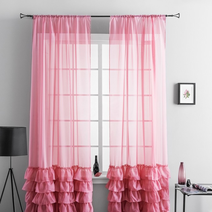 Комплект штор «Ноа», размер 145х270 см-2 шт, цвет брусничный